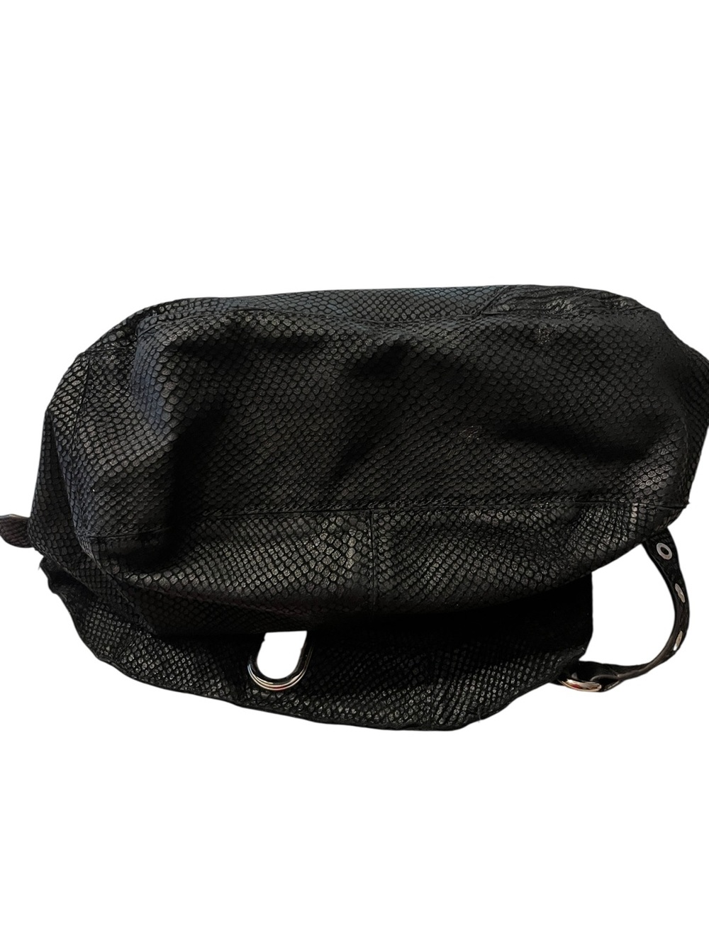Aimee Kestenberg Rocco Lizard Embossed Shoulder Purse in Black Textured - Picture 9 of 12